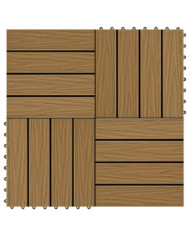 Carreau de terrasse en relief 11 pcs WPC 30x30 cm 1 m² | Mobilier & Déco