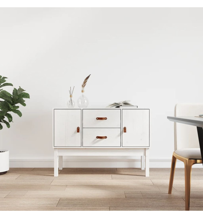 Buffet Blanc 110x40x78 cm Bois massif de pin | Mobilier & Déco