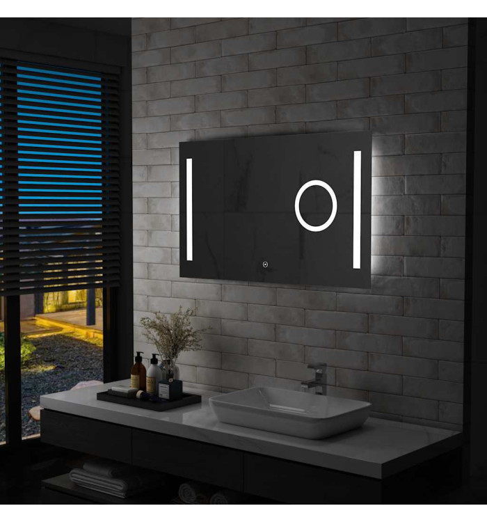Miroir mural à LED de salle de bain et capteur tactile 100x60cm | Mobilier & Déco