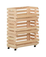 Chariot à légumes 57x30x80 cm Bois de pin solide | Mobilier & Déco