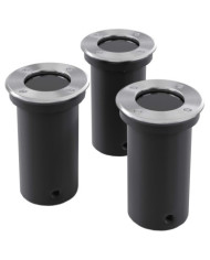 3 pcs Lampes encastrables au sol d'extérieur Rond | Mobilier & Déco