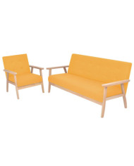 Ensemble de canapé 2 pcs Tissu jaune | Mobilier & Déco