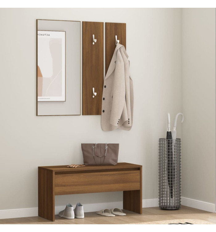 Ensemble de meubles de couloir Chêne marron Bois d'ingénierie | Mobilier & Déco