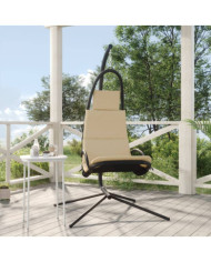 Chaise balançoire de jardin et coussin crème tissu Oxford/acier | Mobilier & Déco