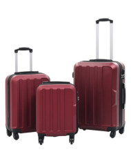 Valise rigide 3 pcs Rouge bordeaux ABS | Mobilier & Déco