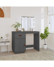 Coiffeuse avec LED Gris 95x50x133,5 cm Bois de pin massif | Mobilier & Déco