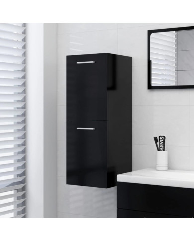 Armoire de salle de bain Noir 30x30x80 cm Bois d’ingénierie | Mobilier & Déco