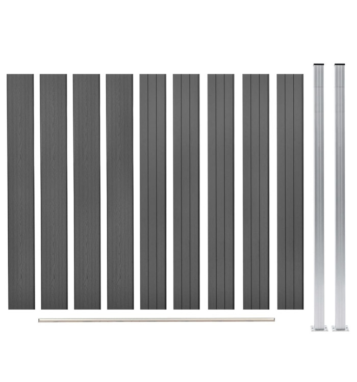 Clôture de jardin WPC 180x187 cm Gris | Mobilier & Déco