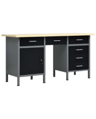 Établi Noir 160x60x85 cm Acier | Mobilier & Déco