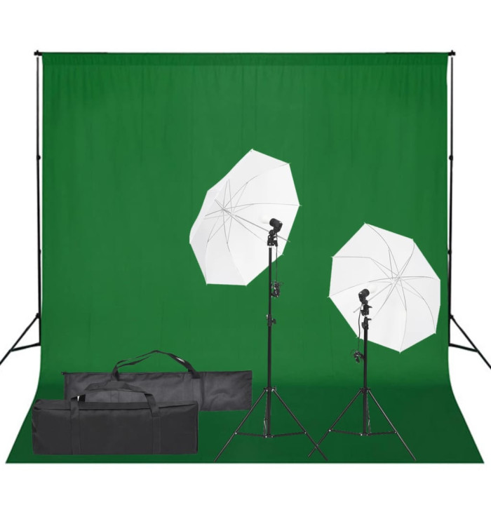 Kit de studio photo avec éclairage et toile de fond | Mobilier & Déco
