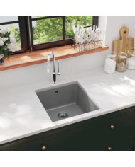 Évier de cuisine en granit Bac unique Gris | Mobilier & Déco