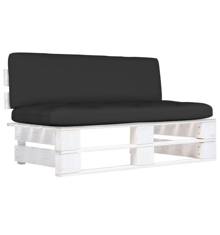 Canapé central palette de jardin Blanc Bois de pin imprégné | Mobilier & Déco