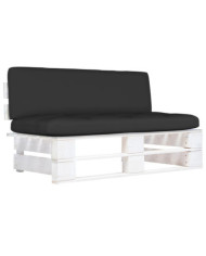 Canapé central palette de jardin Blanc Bois de pin imprégné | Mobilier & Déco
