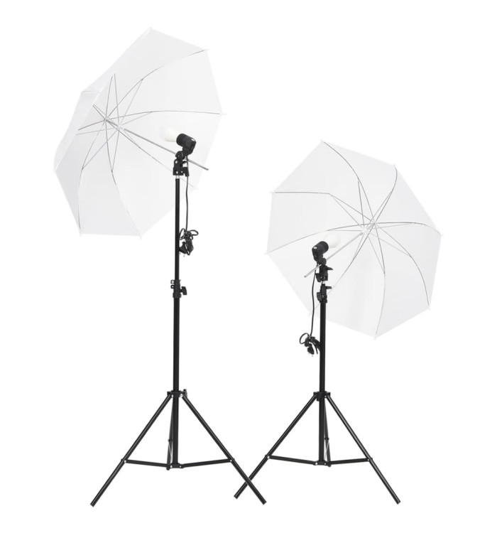 Kit d'éclairage de studio avec trépieds et parapluies | Mobilier & Déco