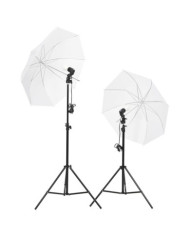 Kit d'éclairage de studio avec trépieds et parapluies | Mobilier & Déco