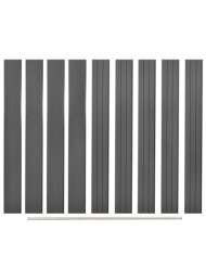 Panneaux de clôture de remplacement 9 pcs WPC 170 cm Gris | Mobilier & Déco