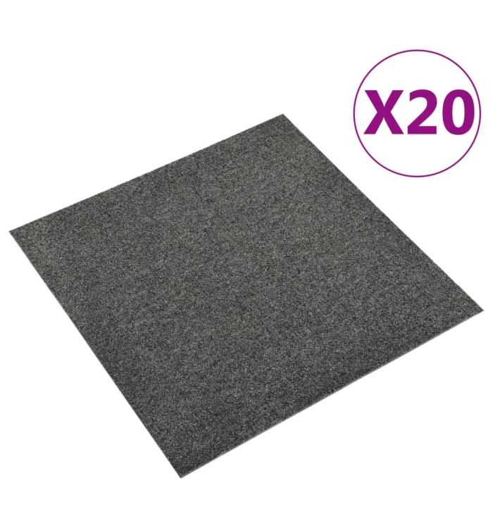 Dalles de tapis de sol 20 pcs 5 m² 50x50 cm Anthracite | Mobilier & Déco
