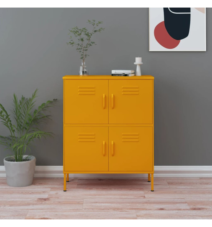 Armoire de rangement Jaune moutarde 80x35x101,5 cm Acier | Mobilier & Déco