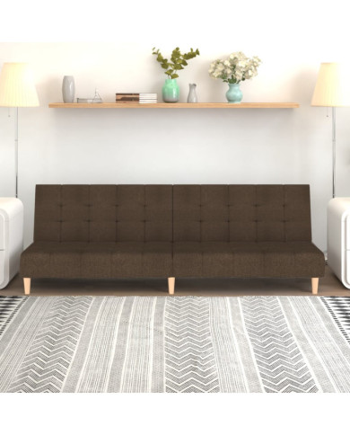 Canapé-lit à 2 places Marron Tissu | Mobilier & Déco