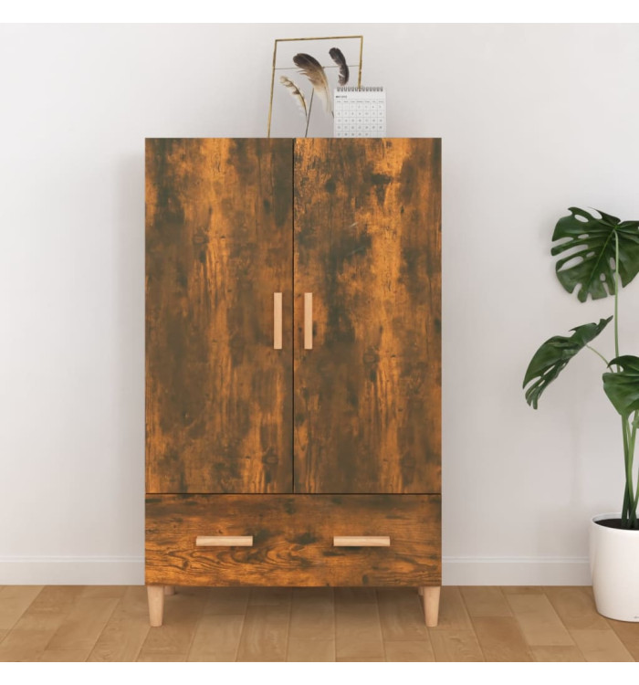 Buffet haut Chêne fumé 70x31x115 cm Bois d'ingénierie | Mobilier & Déco