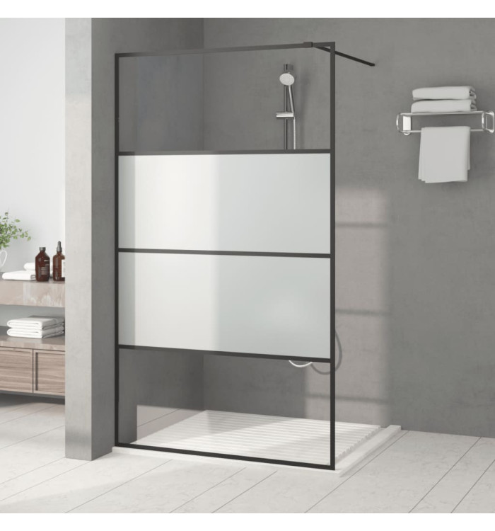 Paroi de douche Noir 115x195 cm Verre ESG demi-dépoli | Mobilier & Déco