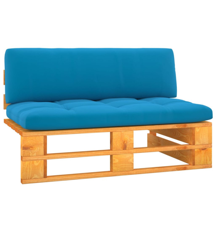 Canapé central palette de jardin marron miel bois pin imprégné | Mobilier & Déco