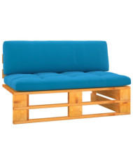 Canapé central palette de jardin marron miel bois pin imprégné | Mobilier & Déco