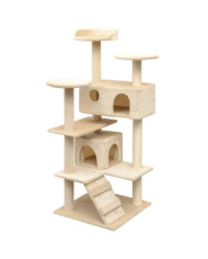 Arbre à chat avec griffoirs en sisal 125 cm Beige | Mobilier & Déco