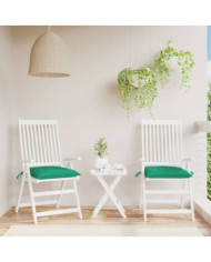 Coussins de chaise lot de 2 vert 40x40x7 cm tissu oxford | Mobilier & Déco
