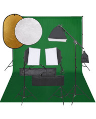 Kit de studio photo avec éclairage toile de fond et réflecteur | Mobilier & Déco