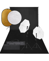 Kit de studio photo avec éclairage toile de fond et réflecteur | Mobilier & Déco