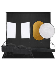Kit de studio photo avec éclairage toile de fond et réflecteur | Mobilier & Déco