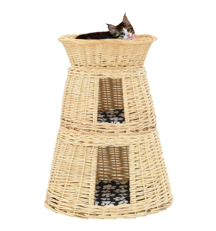 Ensemble de panier pour chats 3 pcs avec coussins 47x34x60 cm | Mobilier & Déco