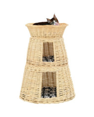Ensemble de panier pour chats 3 pcs avec coussins 47x34x60 cm | Mobilier & Déco