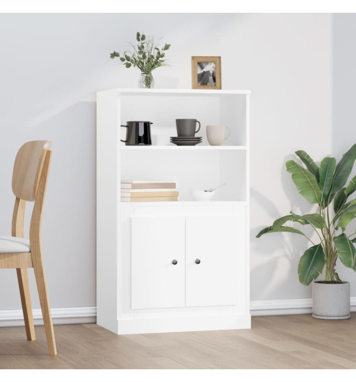 Buffet haut blanc 60x35,5x103,5 cm bois d'ingénierie | Mobilier & Déco