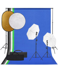 Kit de studio photo avec éclairage toile de fond et réflecteur | Mobilier & Déco