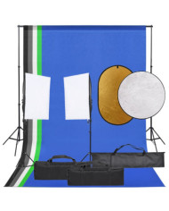 Kit de studio photo avec éclairage toile de fond et réflecteur | Mobilier & Déco