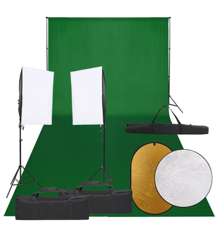 Kit de studio photo avec éclairage toile de fond et réflecteur | Mobilier & Déco