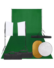 Kit de studio photo avec éclairage toile de fond et réflecteur | Mobilier & Déco
