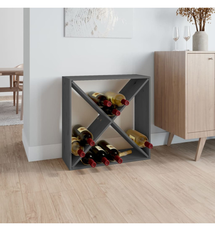 Armoire à vin Gris 62x25x62 cm Bois de pin massif | Mobilier & Déco