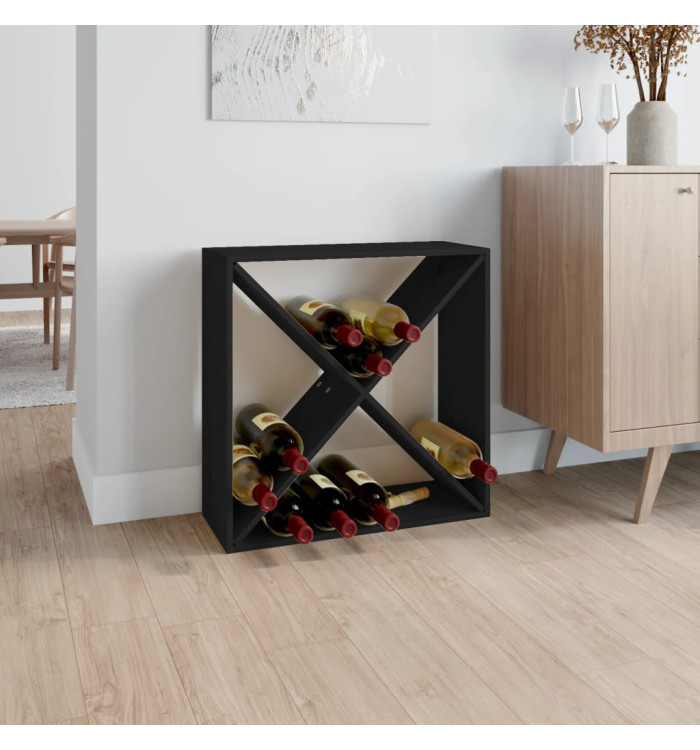 Armoire à vin Noir 62x25x62 cm Bois de pin massif | Mobilier & Déco