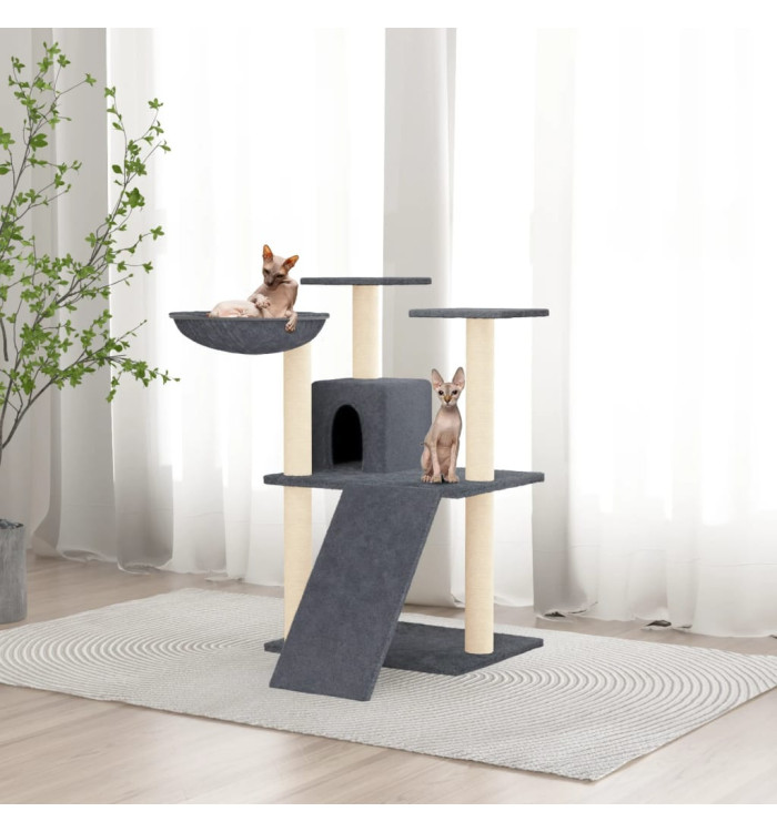Arbre à chat avec griffoirs en sisal Gris foncé 83 cm | Mobilier & Déco