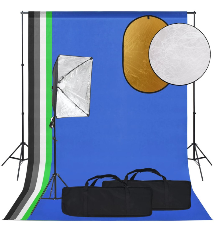 Kit de studio photo boîte à lumière toile de fond et réflecteur | Mobilier & Déco