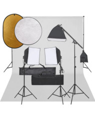 Kit de studio photo avec éclairage toile de fond et réflecteur | Mobilier & Déco