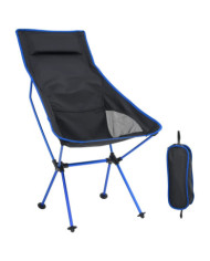 Chaise de camping pliable PVC et aluminium Noir | Mobilier & Déco
