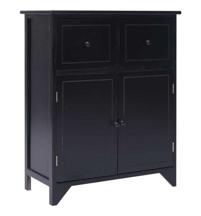 Armoire latérale Noir 60x30x75 cm Bois de Paulownia | Mobilier & Déco