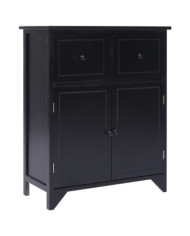 Armoire latérale Noir 60x30x75 cm Bois de Paulownia | Mobilier & Déco