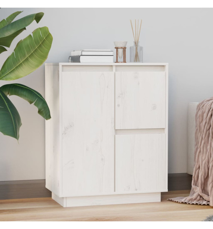 Buffet Blanc 60x34x75 cm Bois massif de pin | Mobilier & Déco