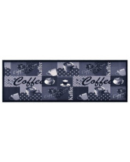 Tapis de cuisine lavable Bleu café 60x300 cm | Mobilier & Déco