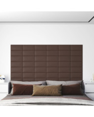 Panneaux muraux 12 pcs Marron 30x15 cm Similicuir 0,54 m² | Mobilier & Déco